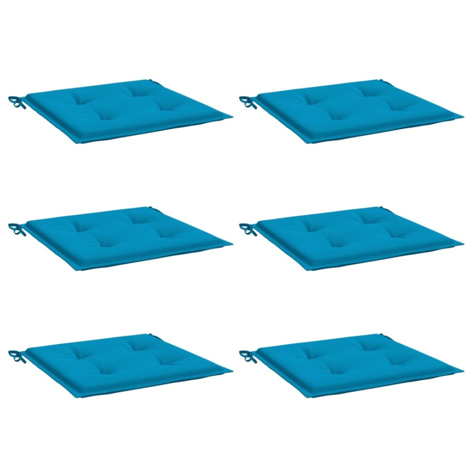Cojines de silla de jardín 6 uds tela Oxford azul 50x50x3