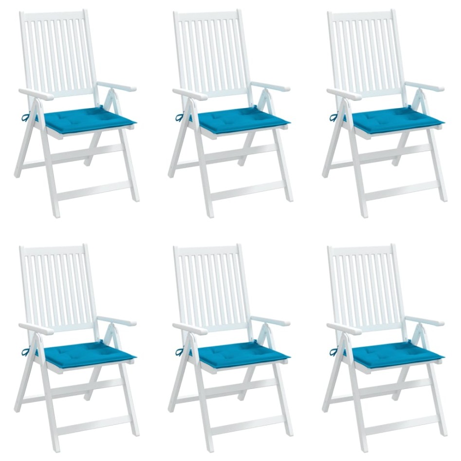 Cojines de silla de jardín 6 uds tela Oxford azul 50x50x3