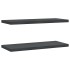 Estantes de pared 2 uds acero inoxidable negro 75x30x3