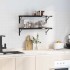 Estantes de pared 2 uds acero inoxidable negro 75x30x3