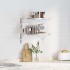 Estantes de pared 2 uds acero inoxidable plateado 50x30x3