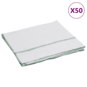 Paños de limpieza 50 uds blancas con rayas verdes 50x60