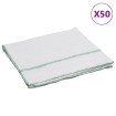Paños de limpieza 50 uds blancas con rayas verdes 50x60 cm