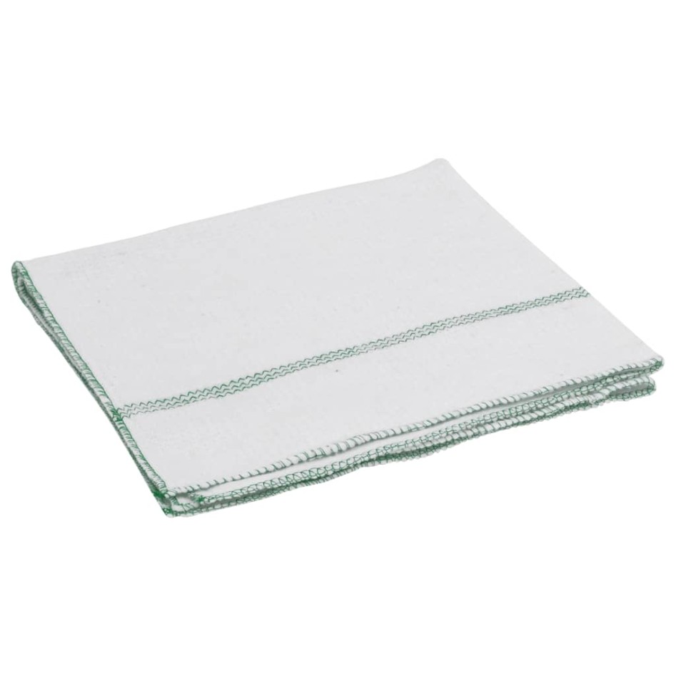 Paños de limpieza 50 uds blancas con rayas verdes 50x60