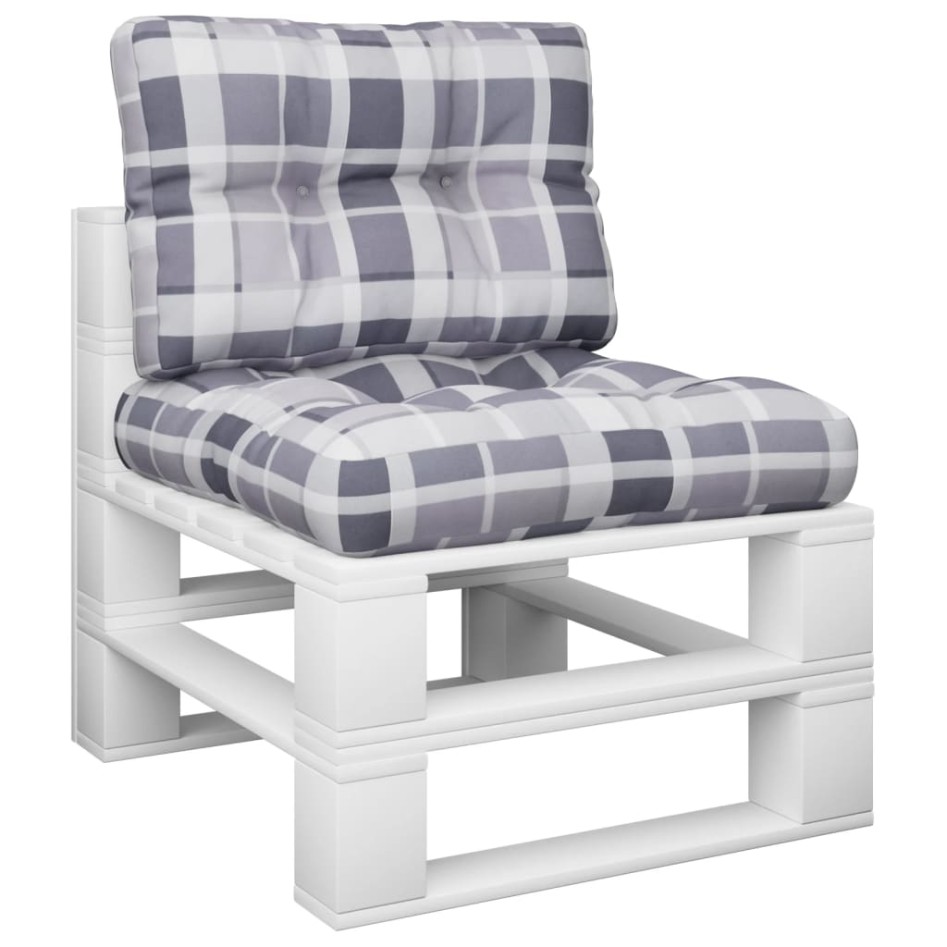 Cojines para palets 2 unidades tela a cuadros