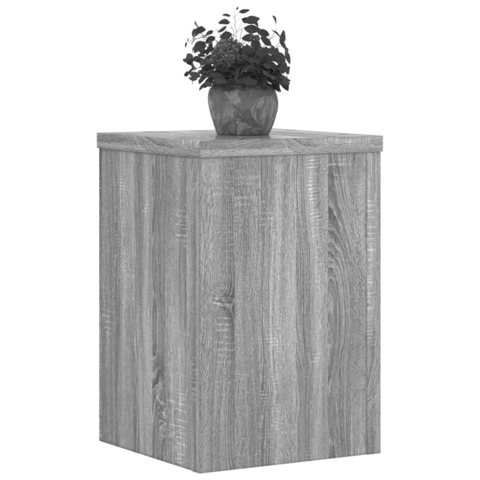 Soportes de plantas 2 uds madera gris Sonoma 25x25x35