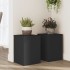 Soportes de plantas 2 uds madera ingeniería negro 25x25x35