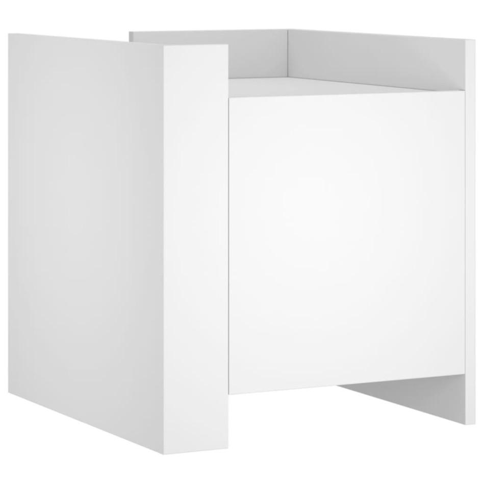 Mesita de noche madera de ingeniería blanco 45x50x50