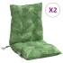 Cojines de silla de respaldo bajo 2 uds tela estampado de