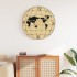Reloj de pared de madera de ingeniería amarillo y negro Ø50