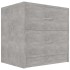 Mesita de noche madera contrachapada gris hormigón 40x30x40