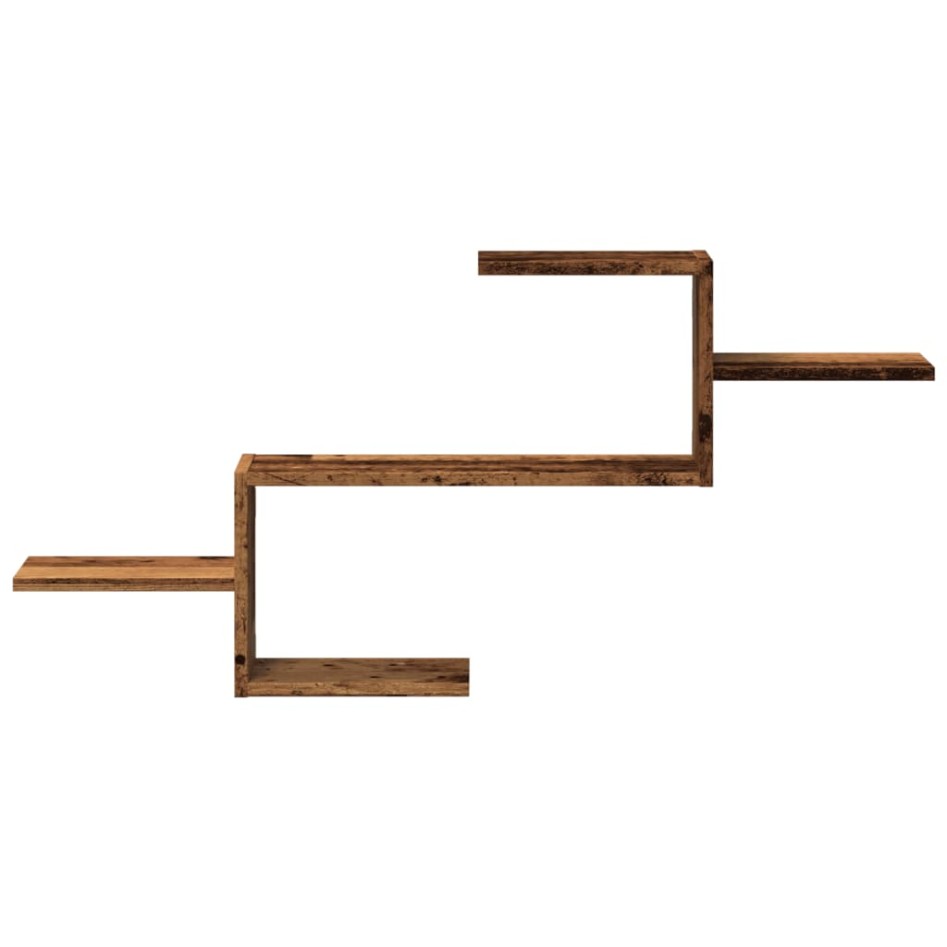 Estante de pared madera de ingeniería envejecida 104x15x49