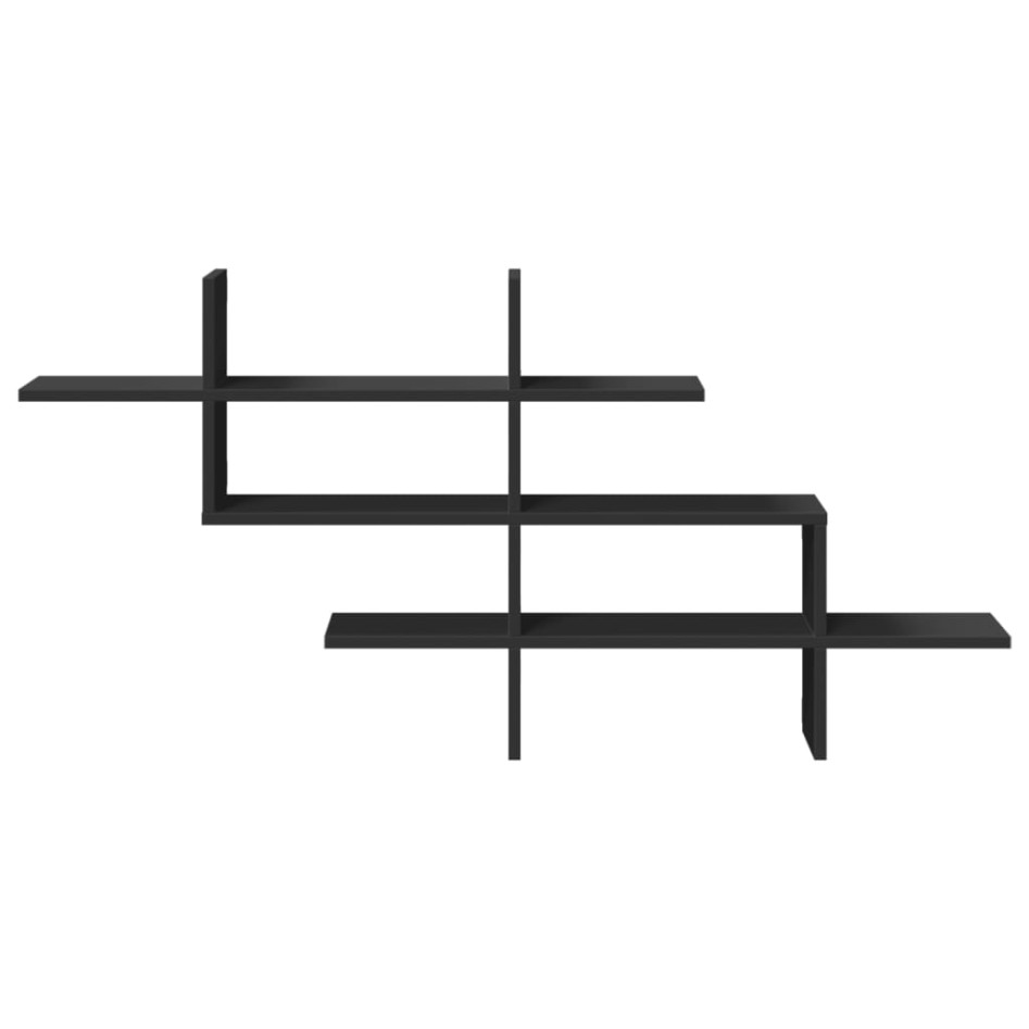 Estantería de pared madera de ingeniería negra 124,5x18x60,5