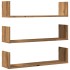 Estantes de pared 3 uds madera ingeniería artisian 80x18x18