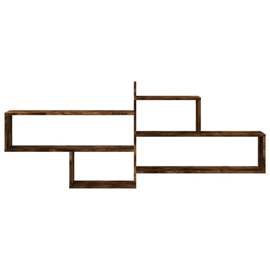 Estante de pared madera ingeniería roble ahumado 167,5x18x68