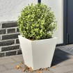 Jardineras 2 unidades acero blanco 30x30x30 cm