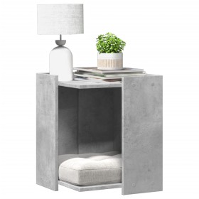 Mueble arenero de gatos madera gris hormigón 42x42x51