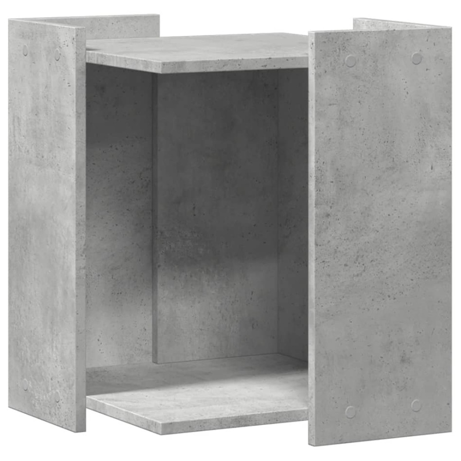 Mueble arenero de gatos madera gris hormigón 42x42x51