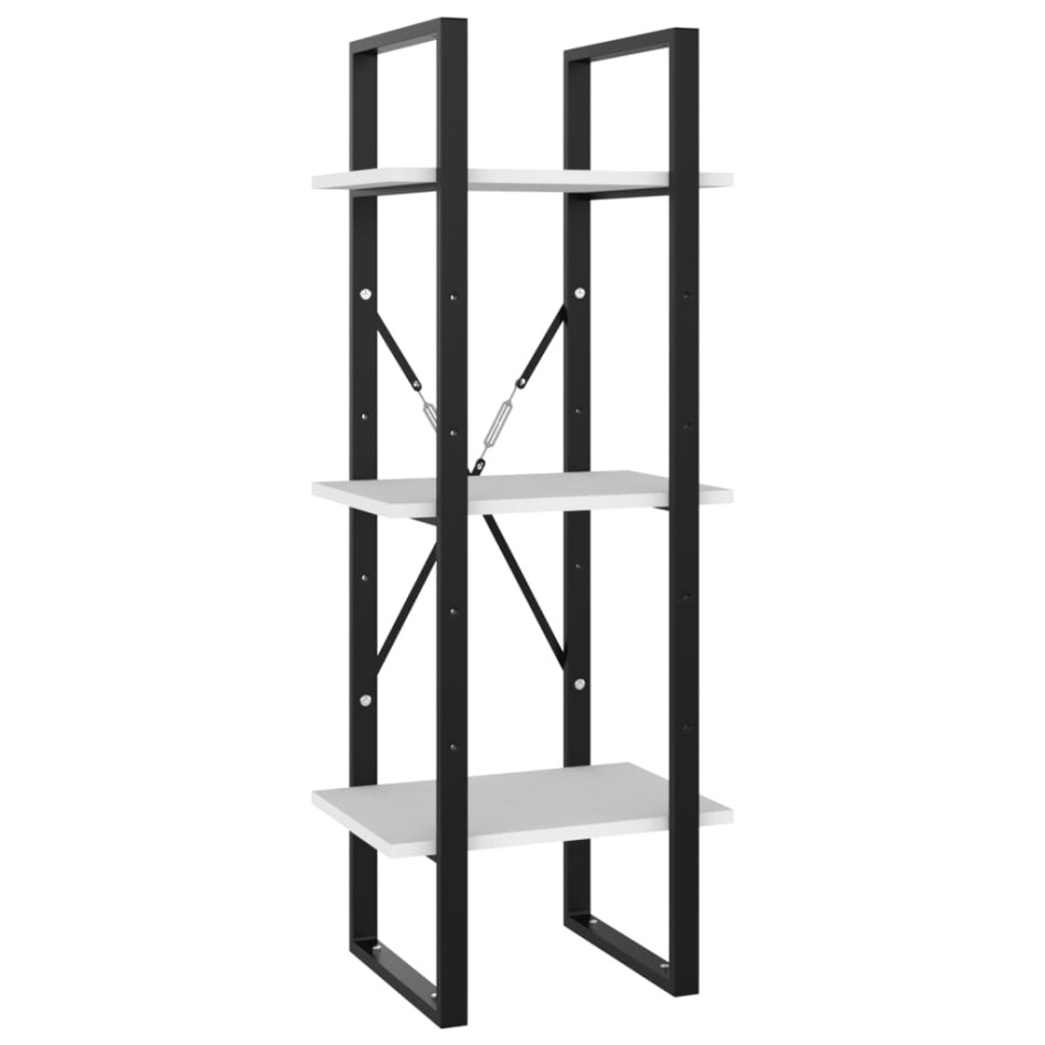 Estantería de 3 niveles madera contrachapada blanco