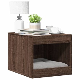 Mueble arenero para gatos madera marrón roble 47x59x42