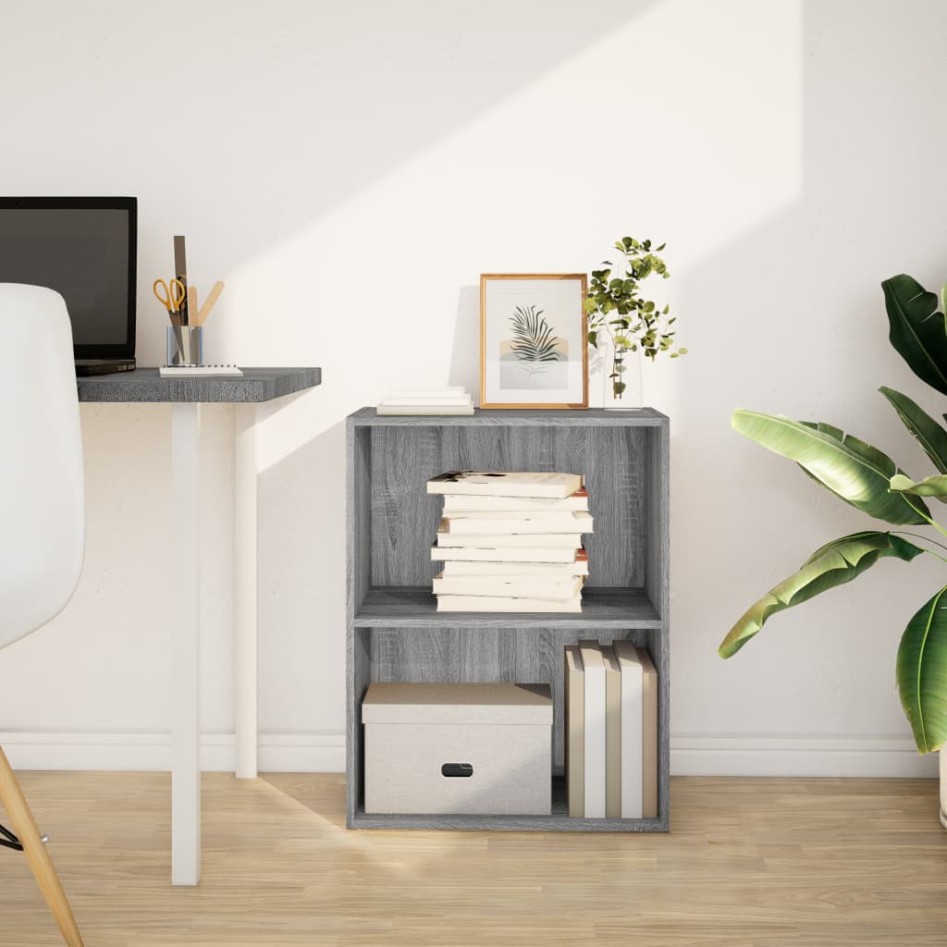 Estantería de madera de ingeniería gris Sonoma 60x30x77