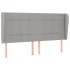 Cabecero con orejas de tela gris claro 163x23x118/128