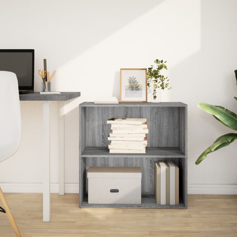 Estantería de madera de ingeniería gris Sonoma 80x30x77