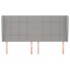 Cabecero con orejas de tela gris claro 163x23x118/128
