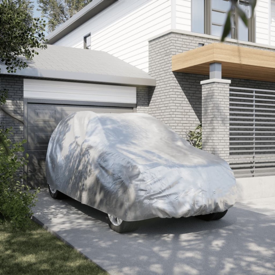 Funda de coche para SUV con correas hebilla PEVA plateado