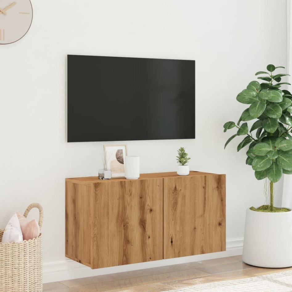 Mueble de TV de pared roble artisian 80x30x41