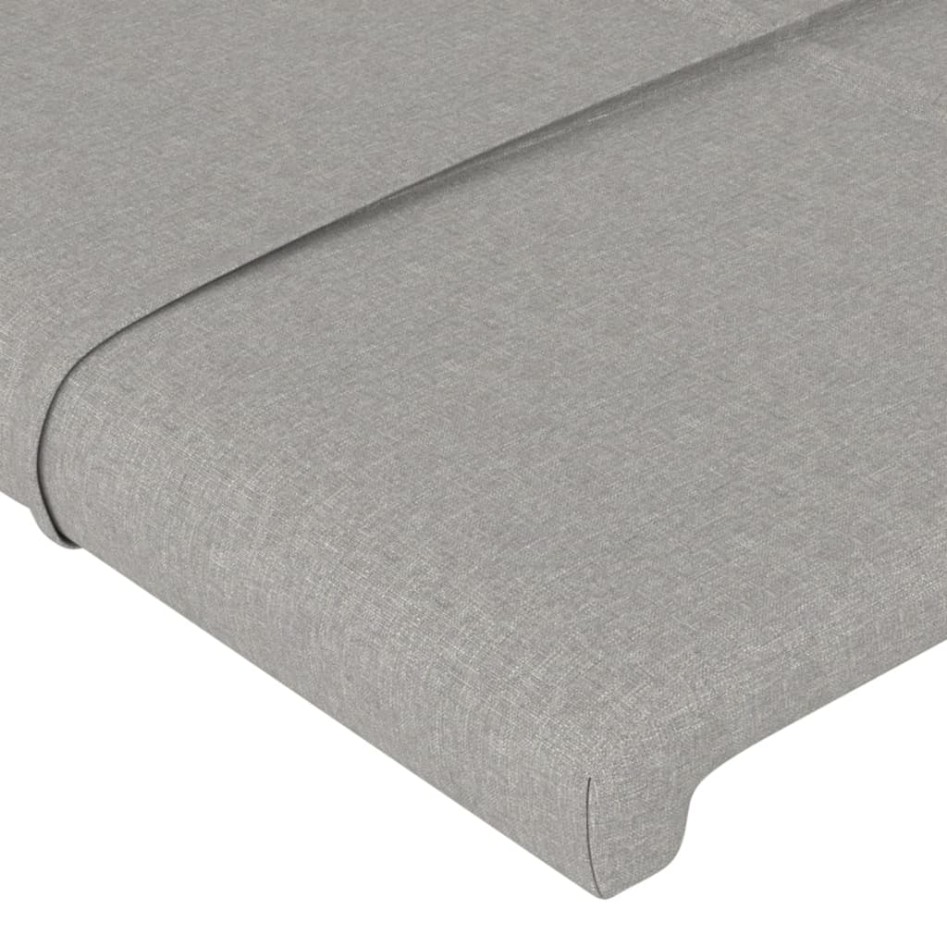 Cabecero con orejas de tela gris claro 163x23x118/128
