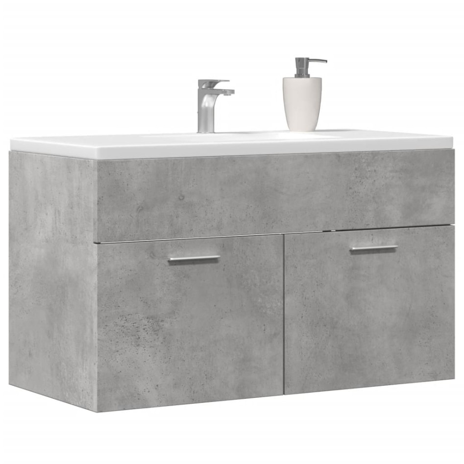 Armario para lavabo contrachapada gris hormigón 80x38,5x46
