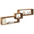 Mueble pared madera ingeniería madera envejecida 158x18x53