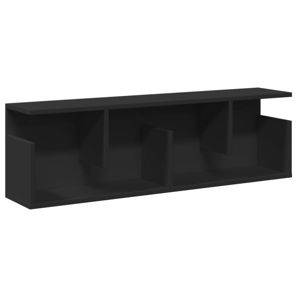 Armario de pared madera de ingeniería negro 100x20x30