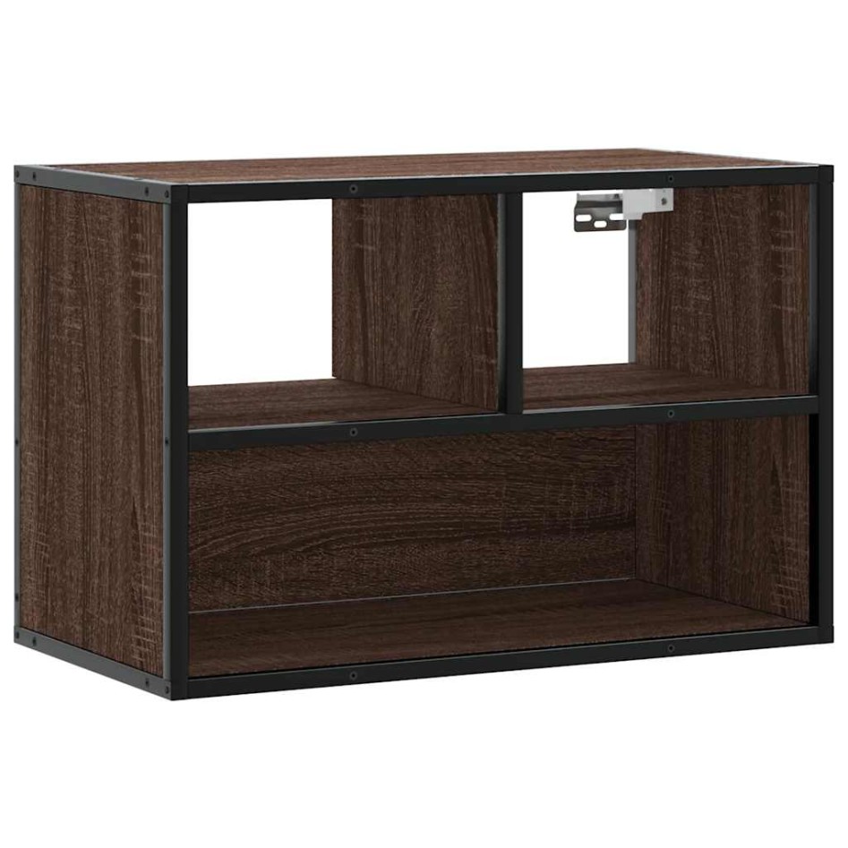 Mueble TV madera ingeniería y metal marrón roble 60x31x39,5