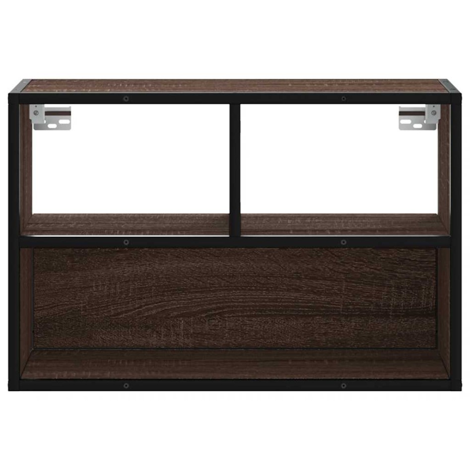 Mueble TV madera ingeniería y metal marrón roble 60x31x39,5