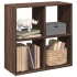 Librería divisor madera ingeniería marrón roble 69,5x29x69,5