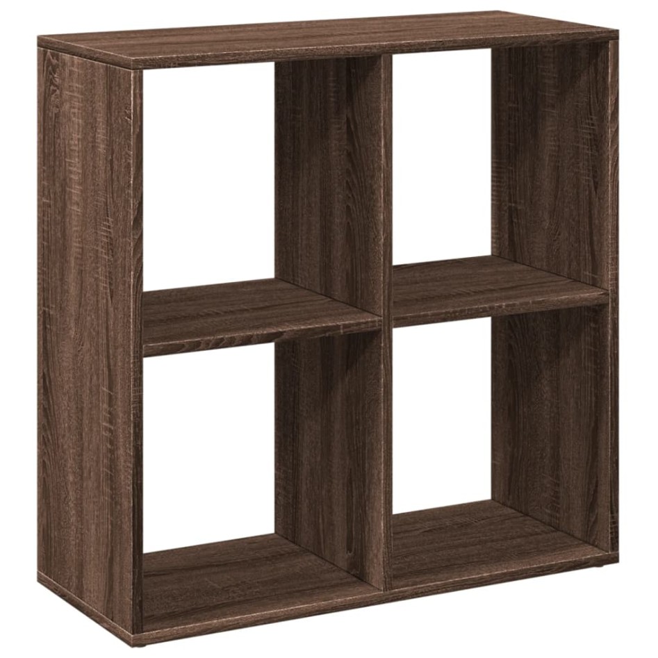 Librería divisor madera ingeniería marrón roble 69,5x29x69,5