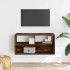 Mueble TV metal y madera contrachapada roble humo 80x31x39,5