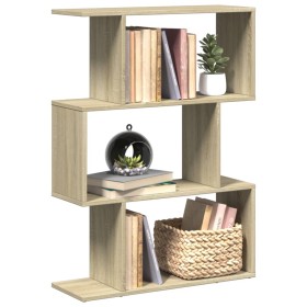 Librería divisora 3 niveles madera roble Sonoma 70x24x97