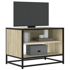 Mueble TV metal y madera ingeniería roble Sonoma 61x40x46