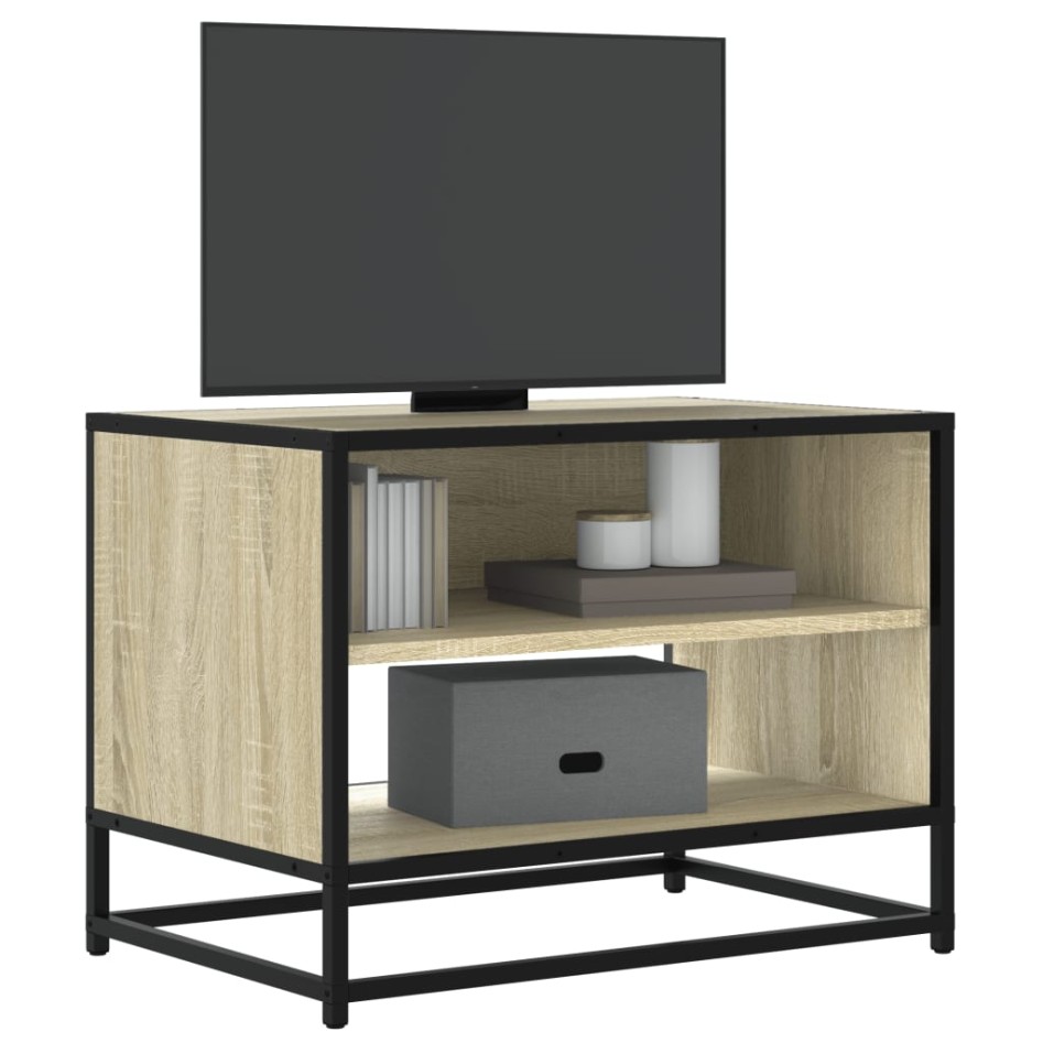 Mueble TV metal y madera ingeniería roble Sonoma 61x40x46
