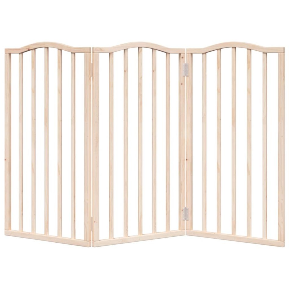 Puerta para perros plegable 3 paneles madera de álamo 150