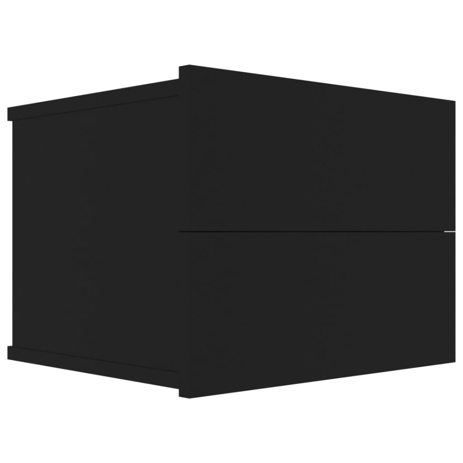 Mesita de noche madera contrachapada negro 40x30x30