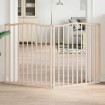 Puerta para perros plegable 2 paneles madera de álamo 160 cm