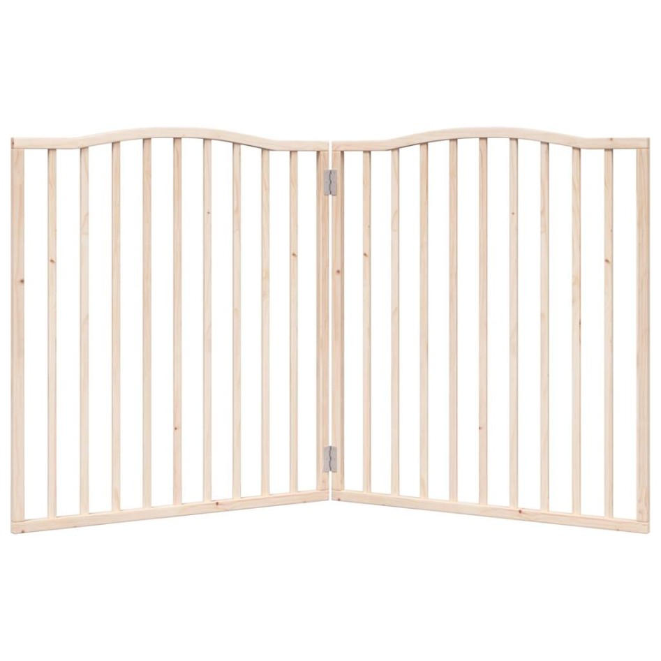 Puerta para perros plegable 2 paneles madera de álamo 160