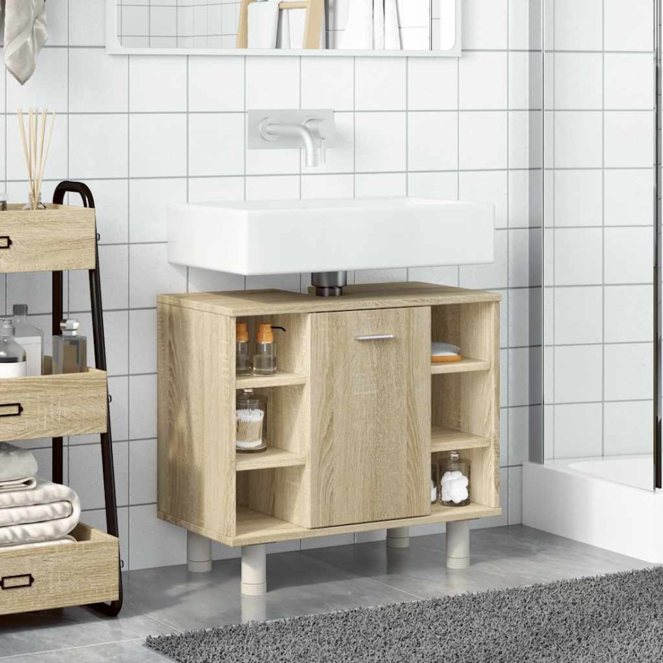 Armario de baño madera ingeniería roble Sonoma 60x32x53,5