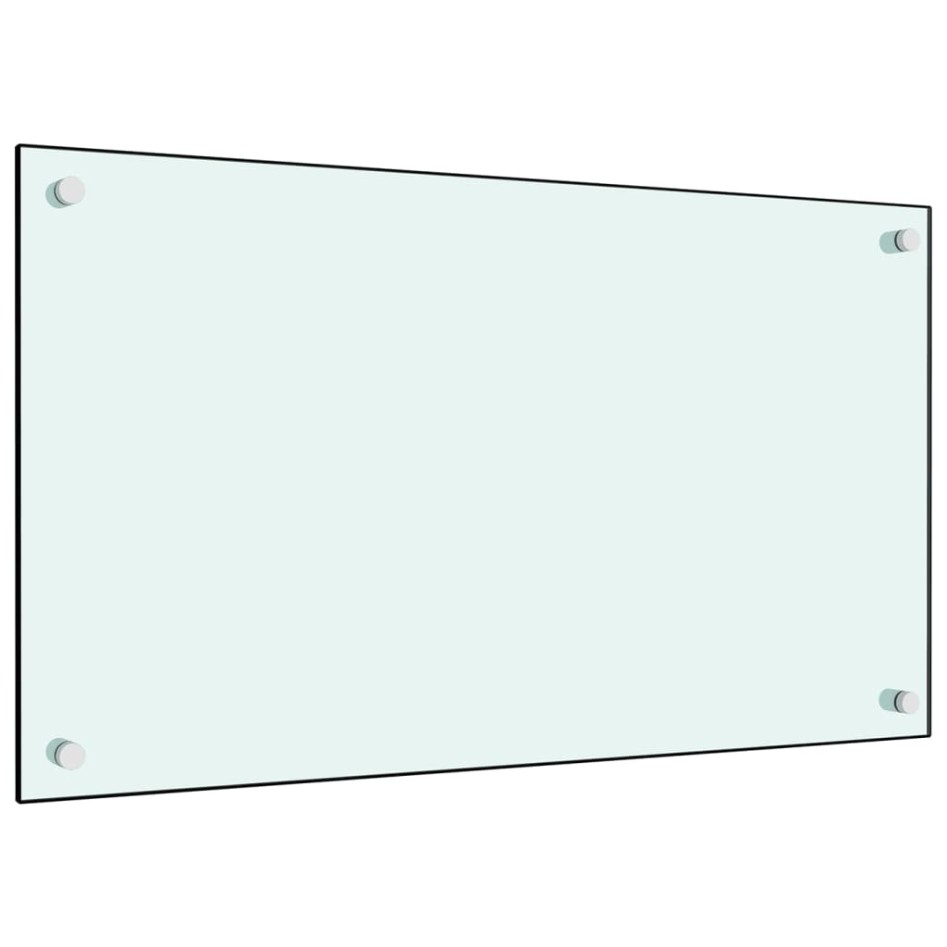 Protección salpicaduras cocina vidrio templado blanco 70x40