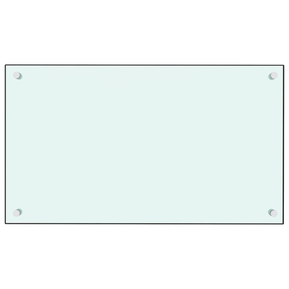 Protección salpicaduras cocina vidrio templado blanco 70x40