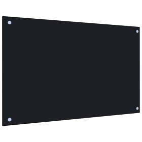 Protección salpicaduras cocina vidrio templado negro 80x50